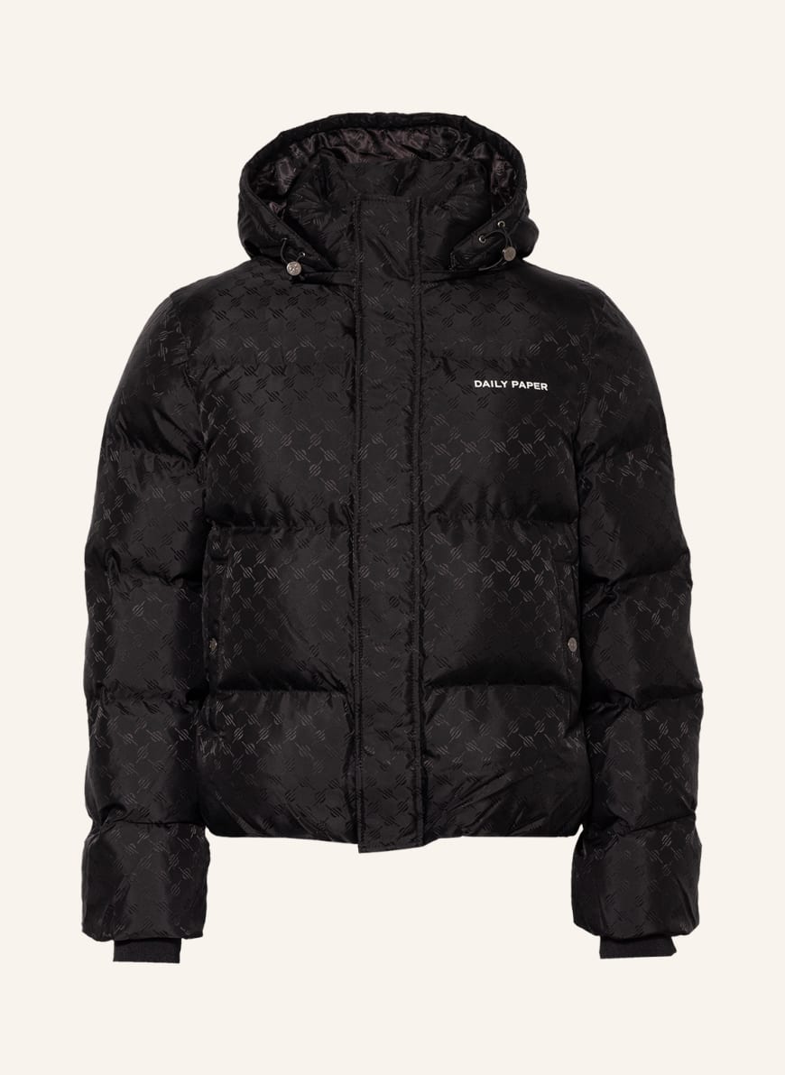 DAILY PAPER Quilted jacket with detachable hood, Color: BLACK (Image 1)