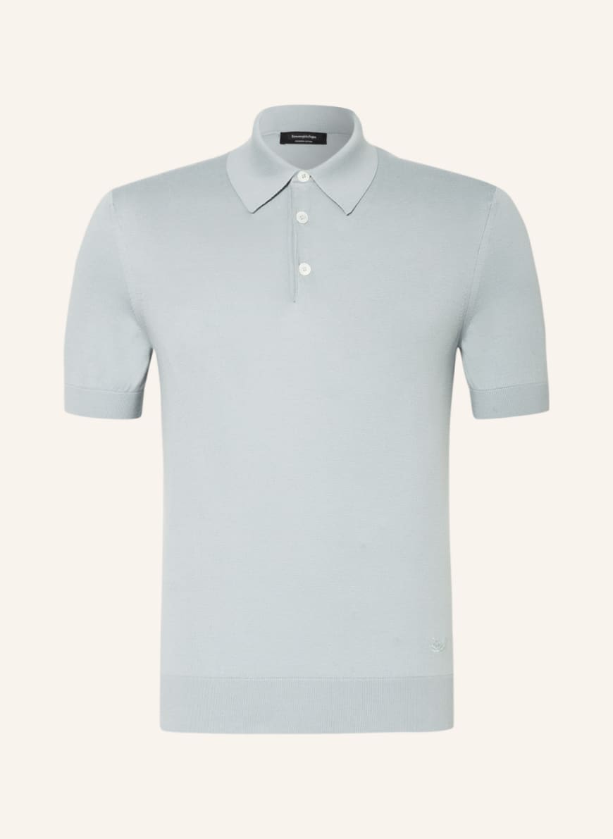 ZEGNA Strick-Poloshirt, Farbe: HELLBLAU (Bild 1)