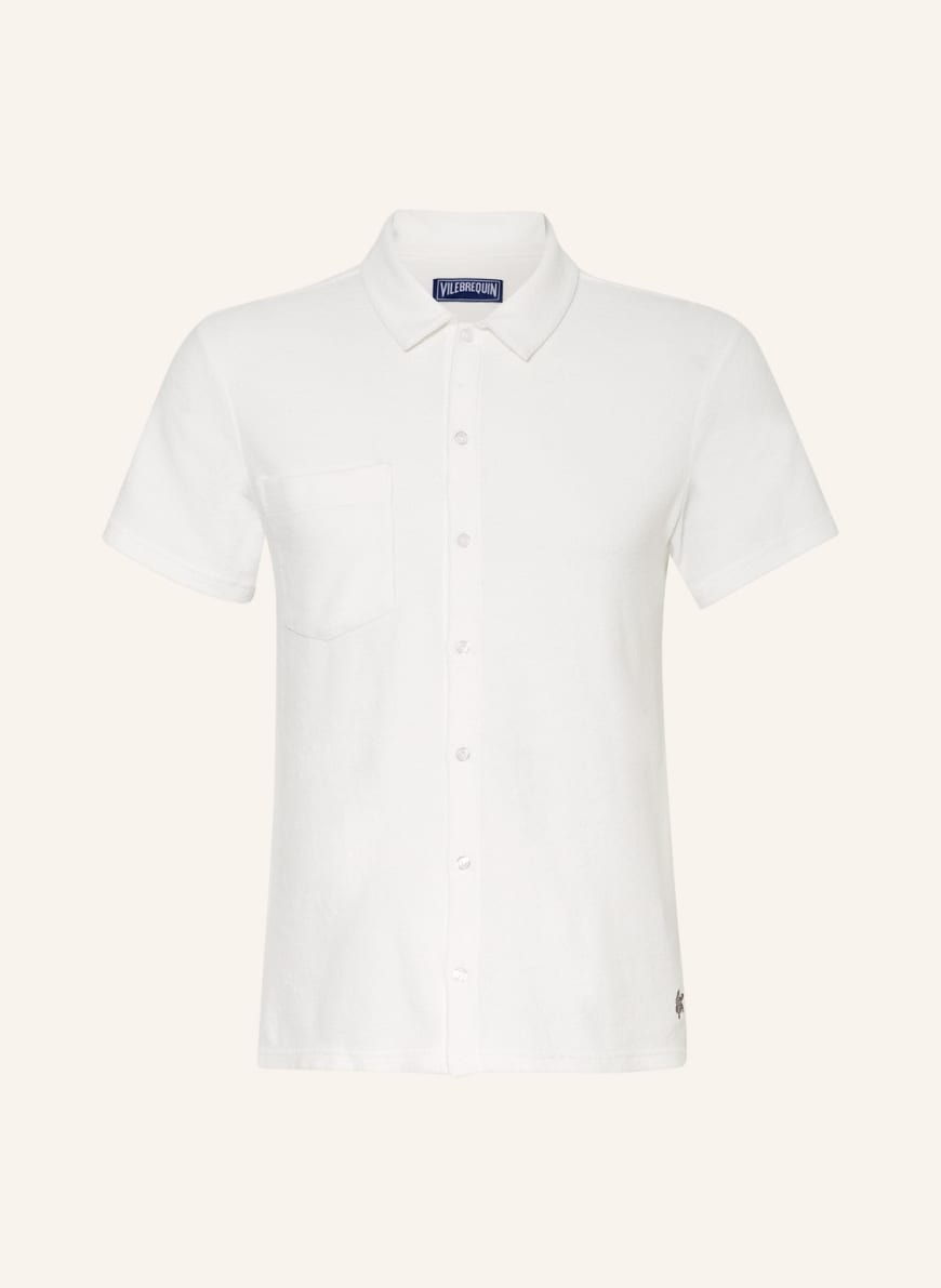 VILEBREQUIN Short-sleeved shirt slim fit in terry cloth, Color: WHITE (Image 1)