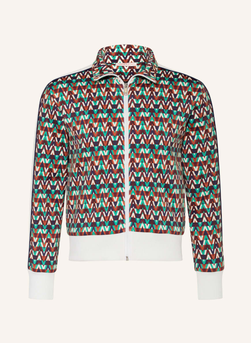 VALENTINO Sweat jacket with tuxedo stripes , Color: WHITE/ GREEN/ COGNAC (Image 1)