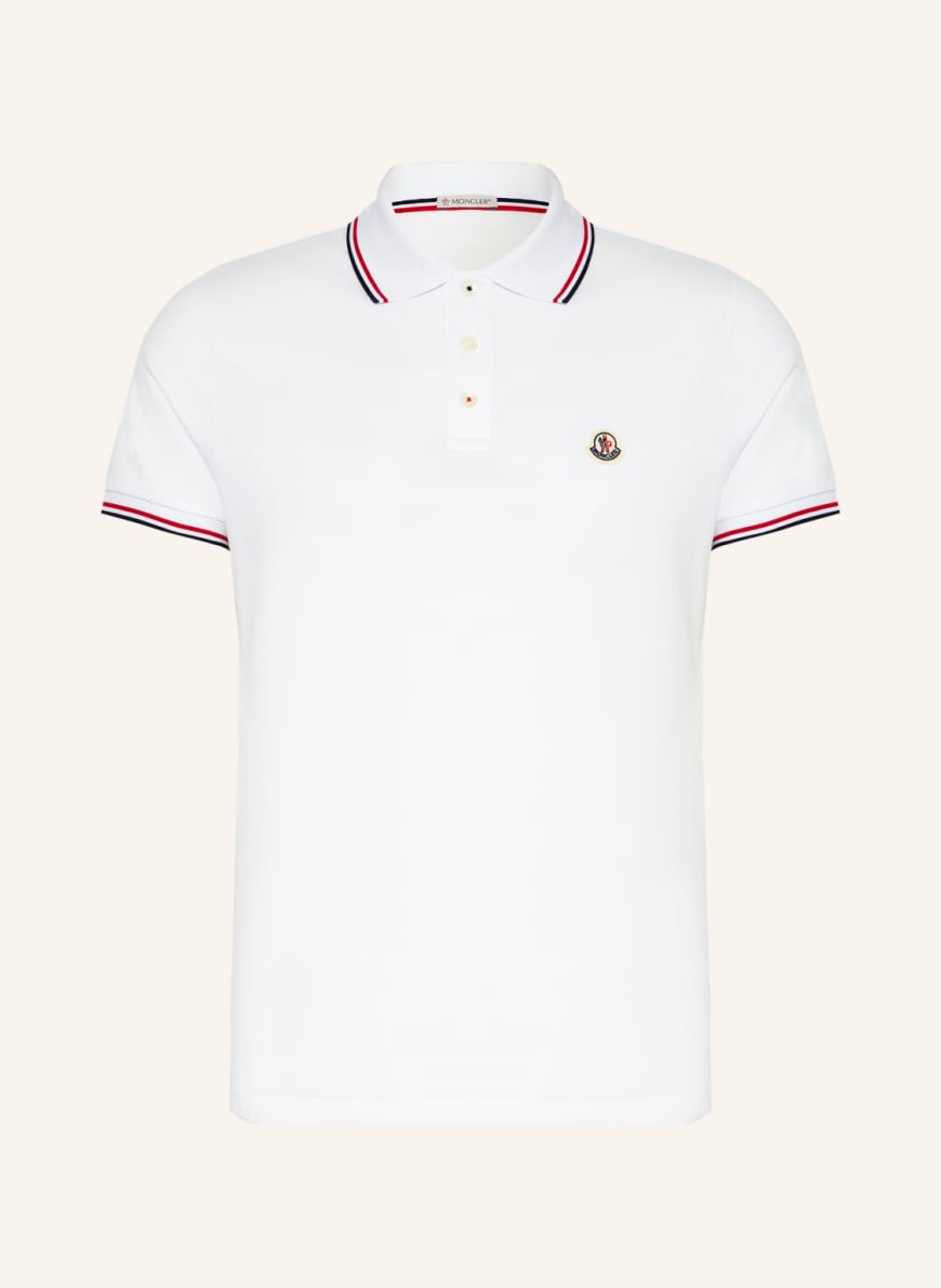 MONCLER Piqué polo shirt, Color: WHITE(Image 1)
