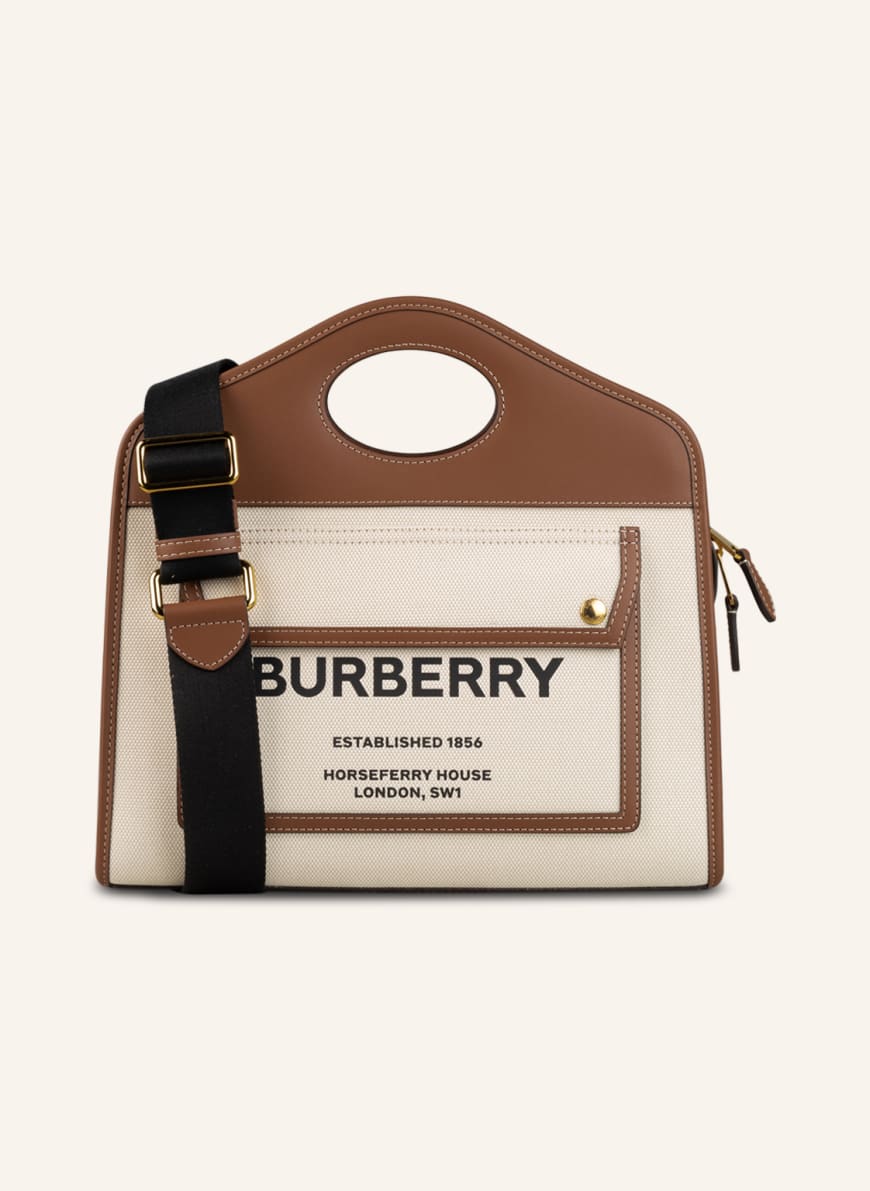 BURBERRY Handtasche POCKET BAG, Farbe: BRAUN/ CREME (Bild 1)