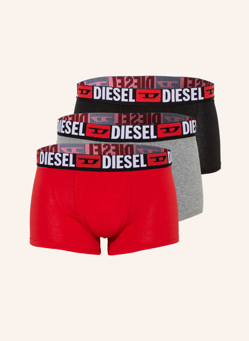 DIESEL 3-pack boxer shorts DAMIEN, Color: BLACK/ RED/ GRAY (Image 1)