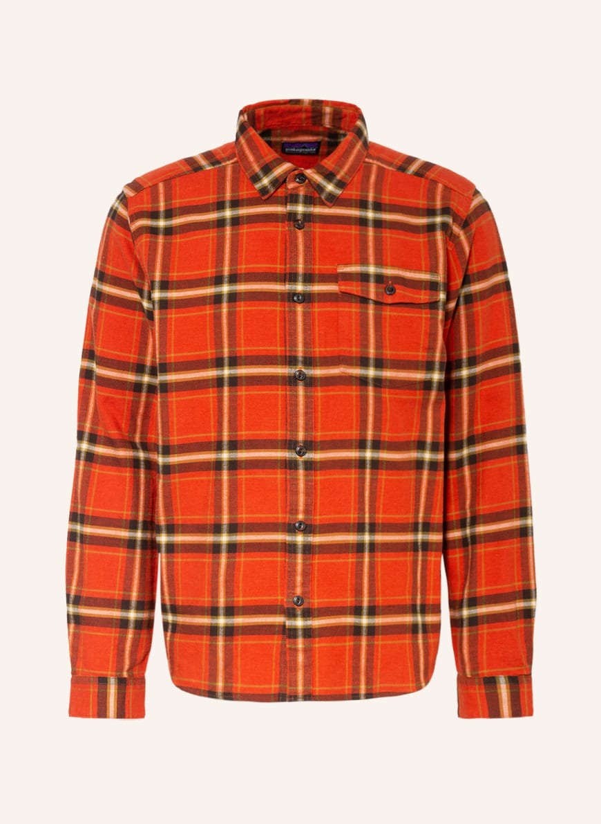 patagonia Outdoor-Hemd FJOERD, Farbe: ORANGE/ SCHWARZ/ GELB (Bild 1)
