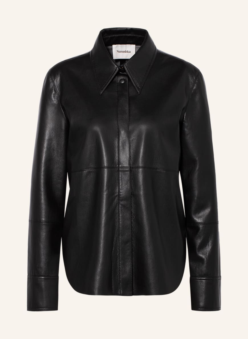 Nanushka Overshirt NAUM in leather look , Color: BLACK (Image 1)