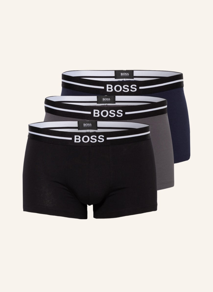 BOSS 3-pack boxer shorts, Color: BLACK/ DARK BLUE/ DARK GRAY (Image 1)