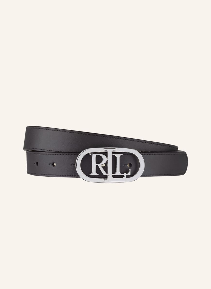 LAUREN RALPH LAUREN Reversible leather belt , Color: BLACK/ ECRU (Image 1)