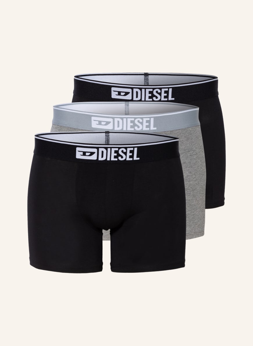DIESEL 3-pack boxer shorts SEBASTIAN, Color: BLACK/ GRAY (Image 1)