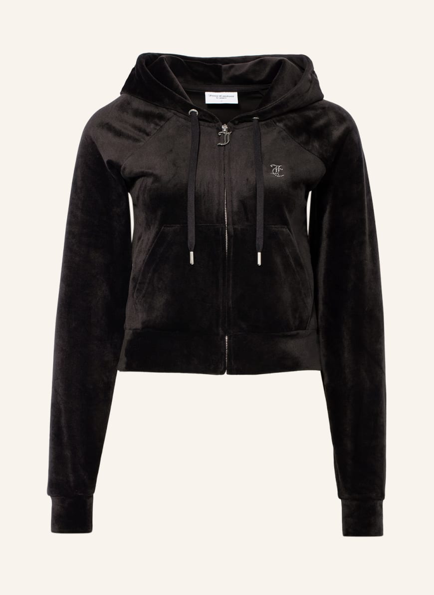 Juicy Couture Velour jacket MADISON with decorative gems, Color: BLACK (Image 1)
