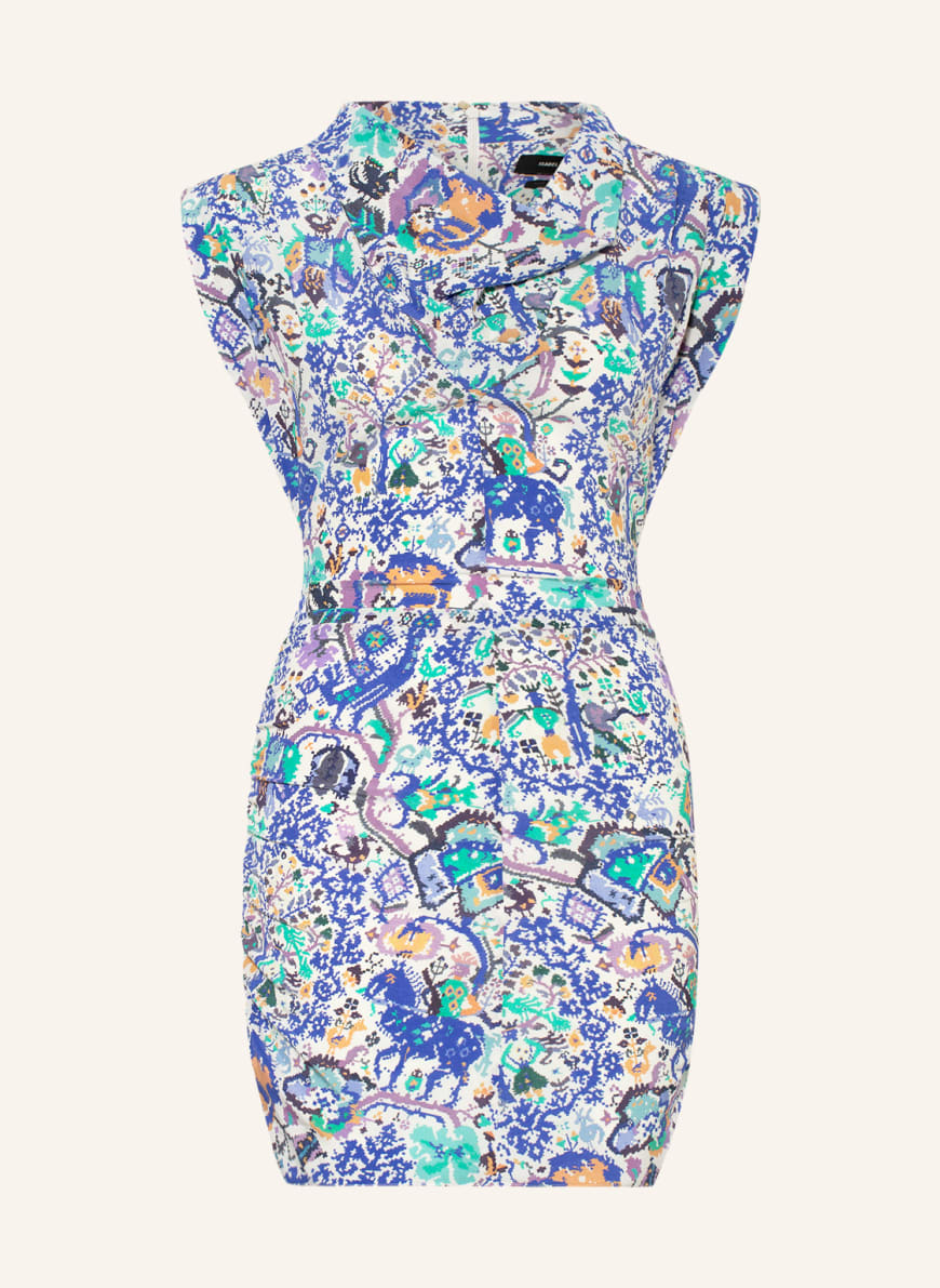 ISABEL MARANT Sukienka etui BEMAYA z jedwabiu kolor niebieski/  jasnopomarańczowy/ biały | Breuninger