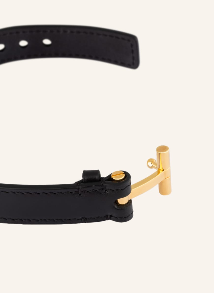 TOM FORD Leather bracelet in black/ gold | Breuninger