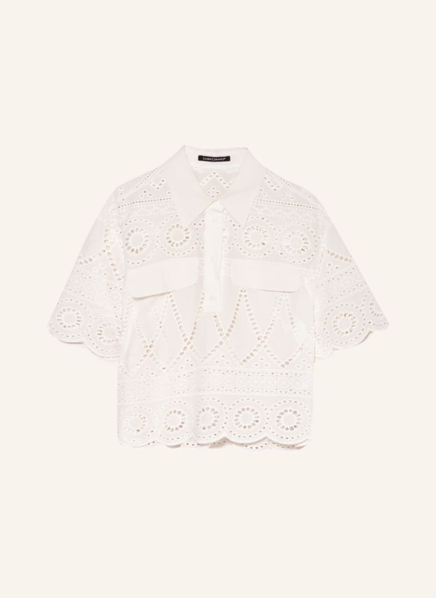 LUISA CERANO Blouse-style shirt made of lace, Color: 103 CREAM (Image 1)