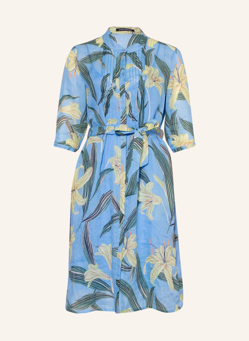LUISA CERANO Dress with 3/4 sleeve , Color: LIGHT BLUE/ YELLOW/ OLIVE (Image 1)