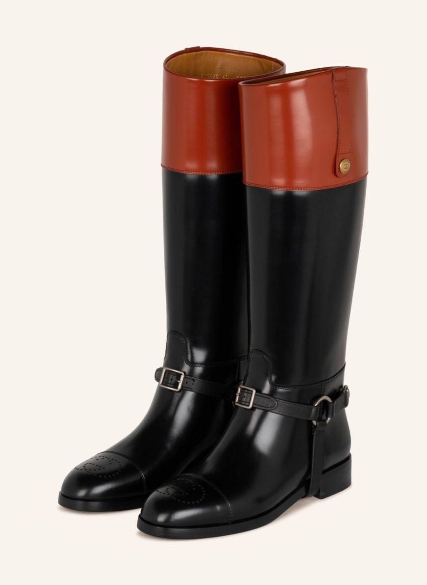 GUCCI Boots , Color: BLACK/ COGNAC (Image 1)