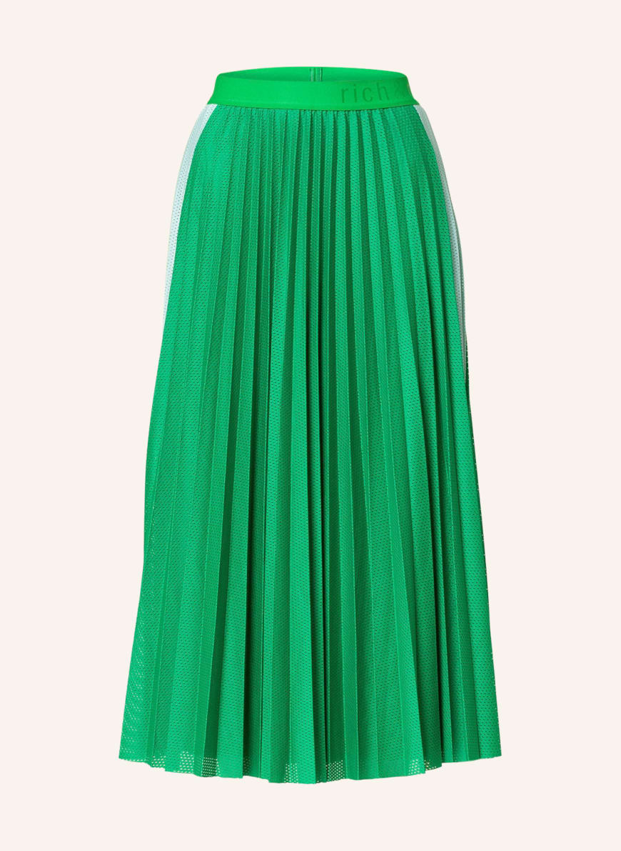 rich&royal Pleated skirt, Color: LIGHT BLUE/ GREEN (Image 1)