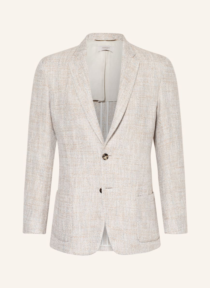 AGNONA Linen blazer slim fit with silk, Color: WHITE/ LIGHT BLUE/ LIGHT BROWN(Image 1)