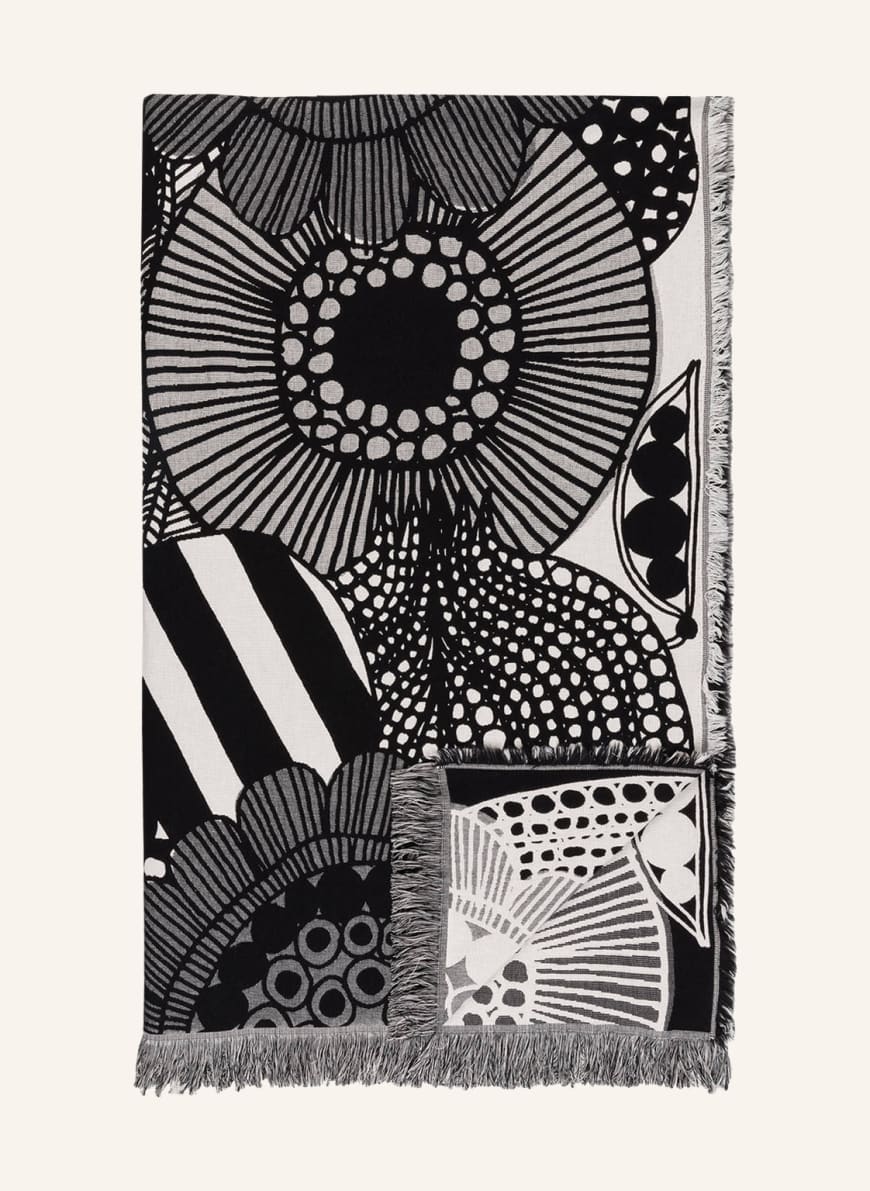 marimekko Throw blanket SIIRTOLAPUUTARHA, Color: BLACK/ WHITE(Image 1)