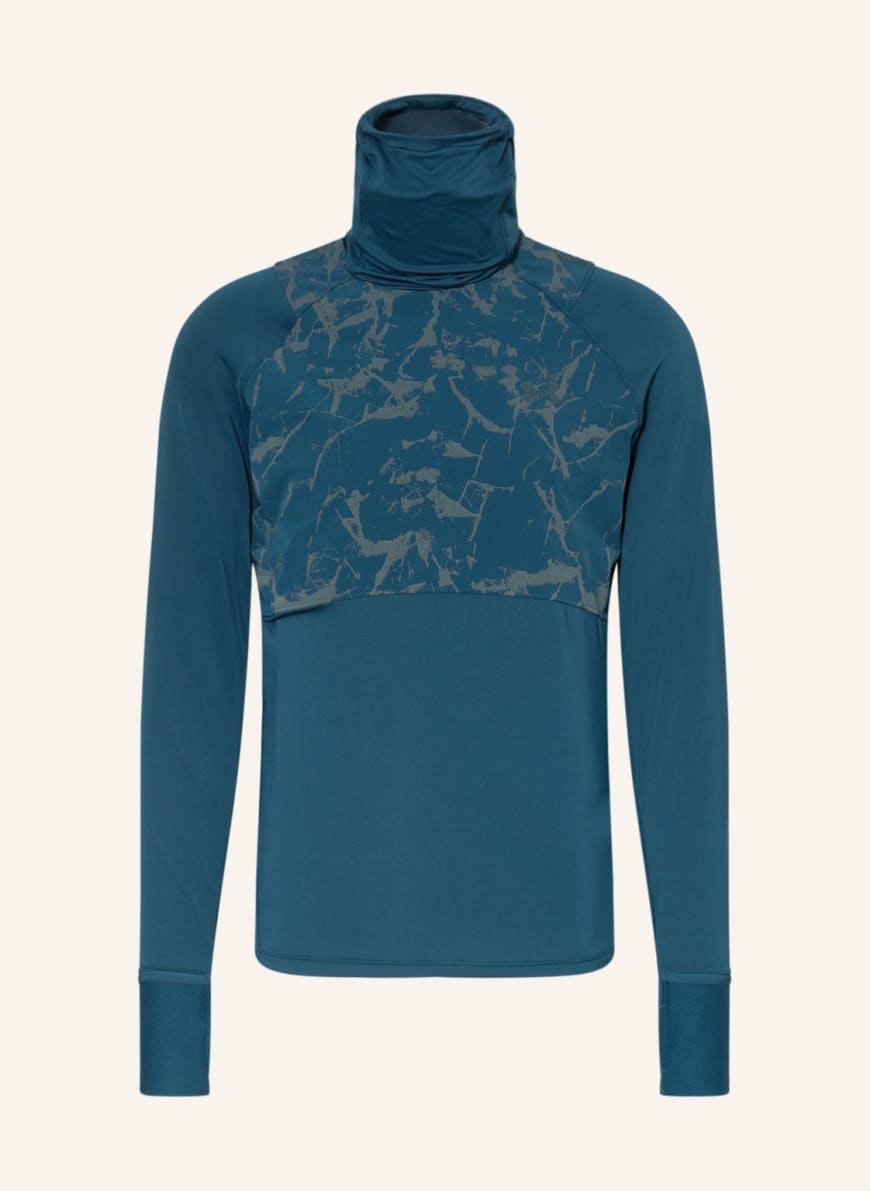 UNDER ARMOUR Running shirt UA OUTRUN THE COLD, Color: TEAL/ TAUPE (Image 1)