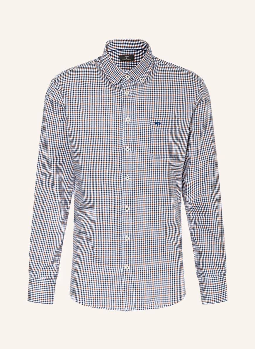 FYNCH-HATTON Shirt regular fit, Color: BLUE/ COGNAC (Image 1)
