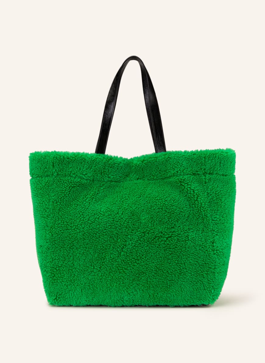 STAND STUDIO Shopper made of teddy, Color: GREEN (Image 1)
