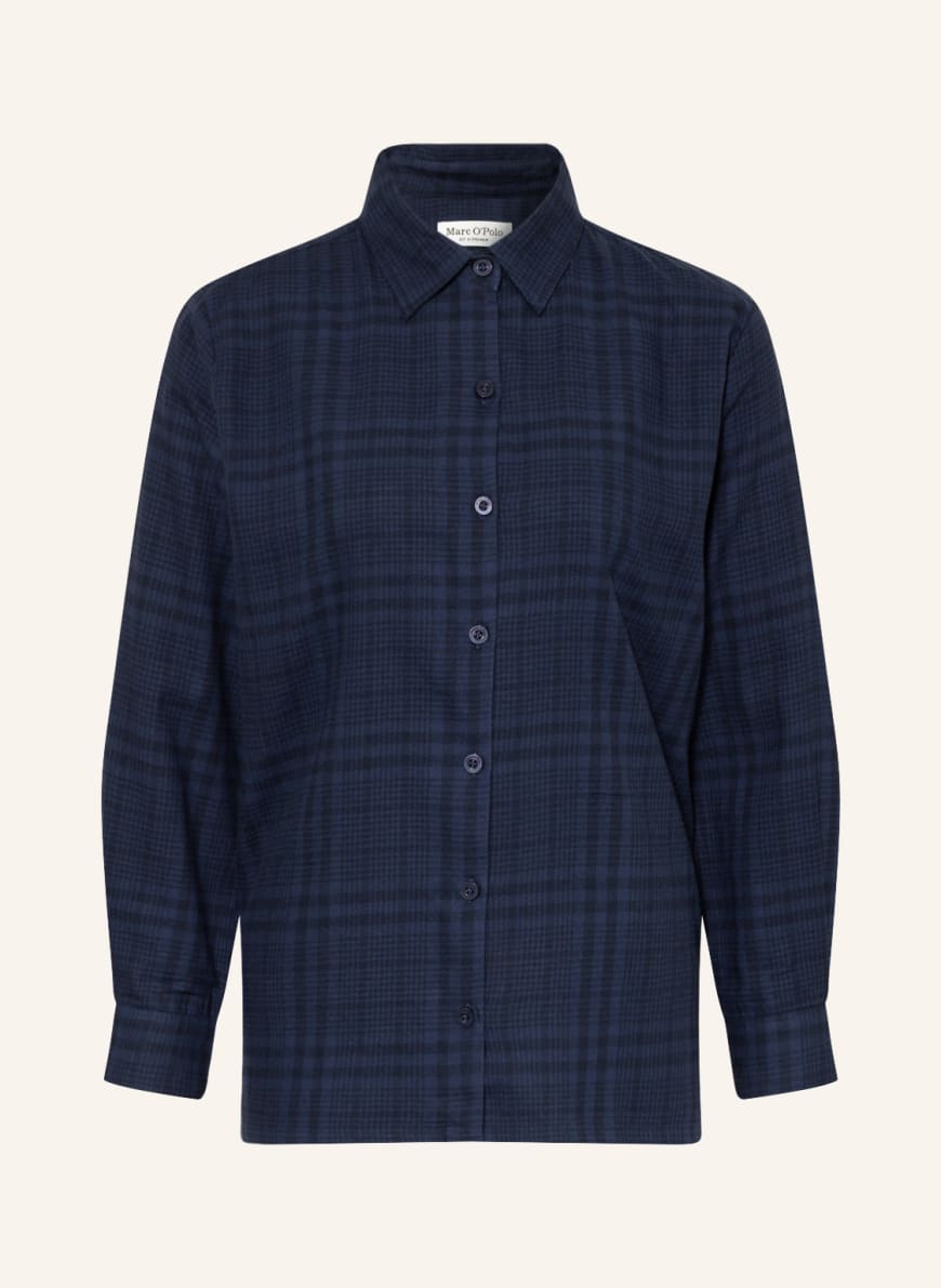 Marc O'Polo Lounge shirt in flannel , Color: DARK BLUE/ BLACK (Image 1)