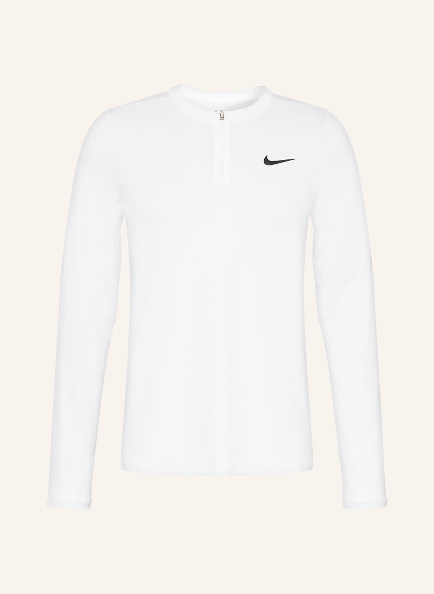 Nike Long sleeve shirt COURT DRI-FIT ADVANTAGE in mesh, Color: WHITE/ BLACK (Image 1)