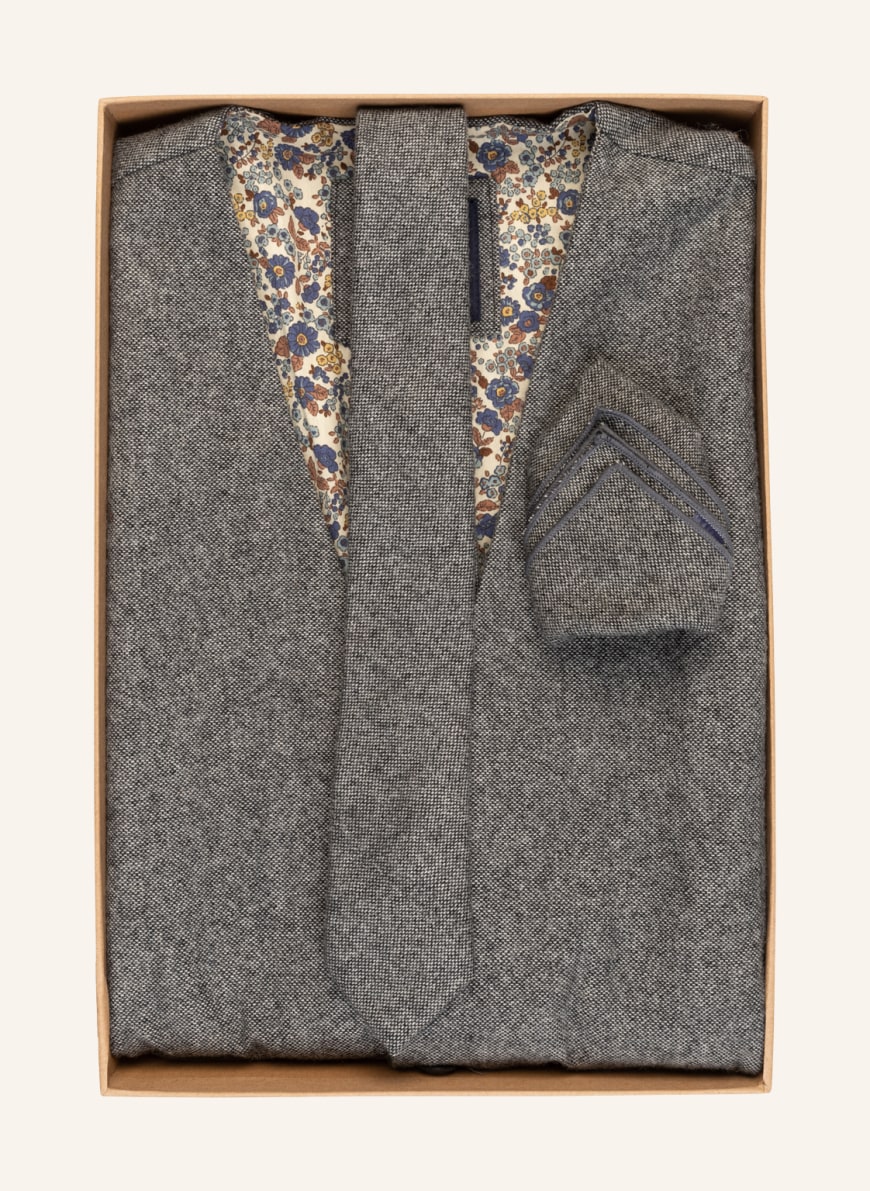 Prince BOWTIE Set: Suit vest, tie and pocket square, Color: GRAY(Image 1)