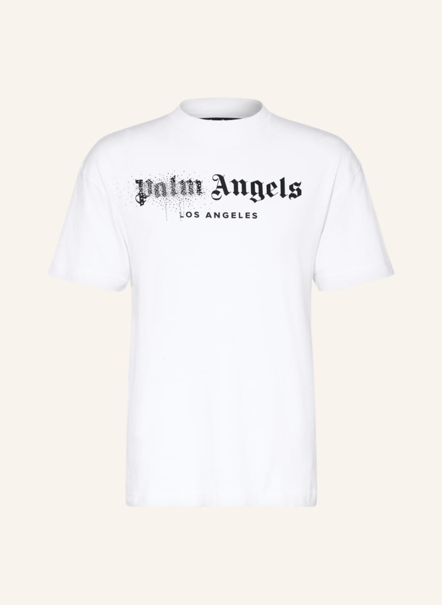 Palm Angels T-shirt with decorative gems, Color: WHITE/ BLACK (Image 1)
