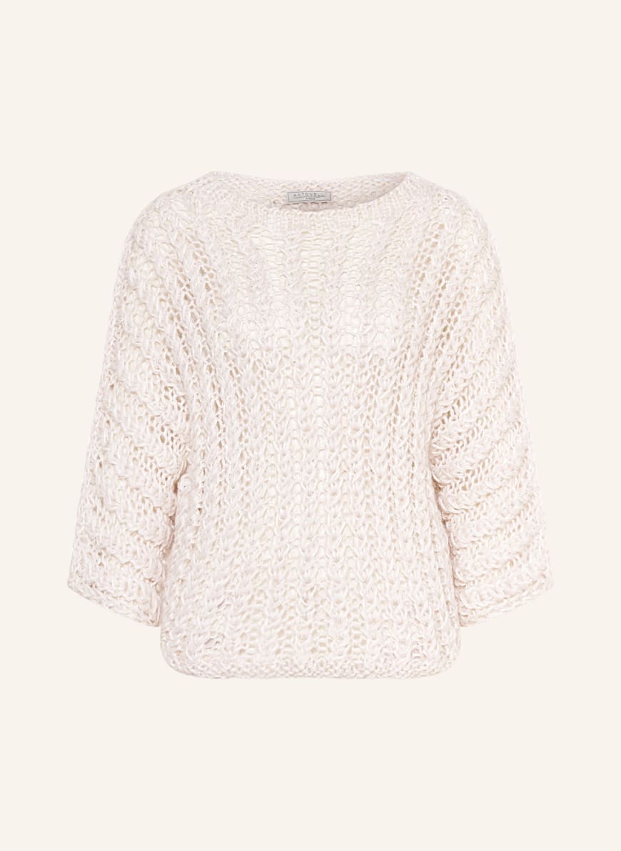 ANTONELLI firenze Sweater RAY with sequins and 3/4 sleeves, Color: WHITE (Image 1)