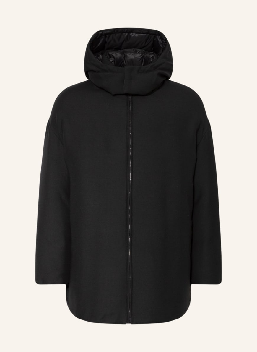 VALENTINO Oversized down jacket with removable hood and silk , Color: BLACK (Image 1)
