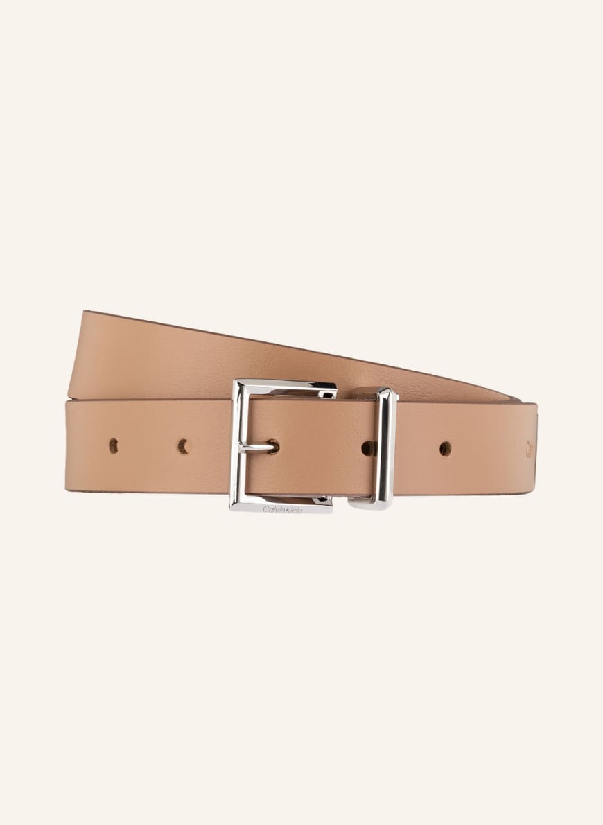 Calvin Klein Leather belt ARCHIVAL, Color: CAMEL (Image 1)