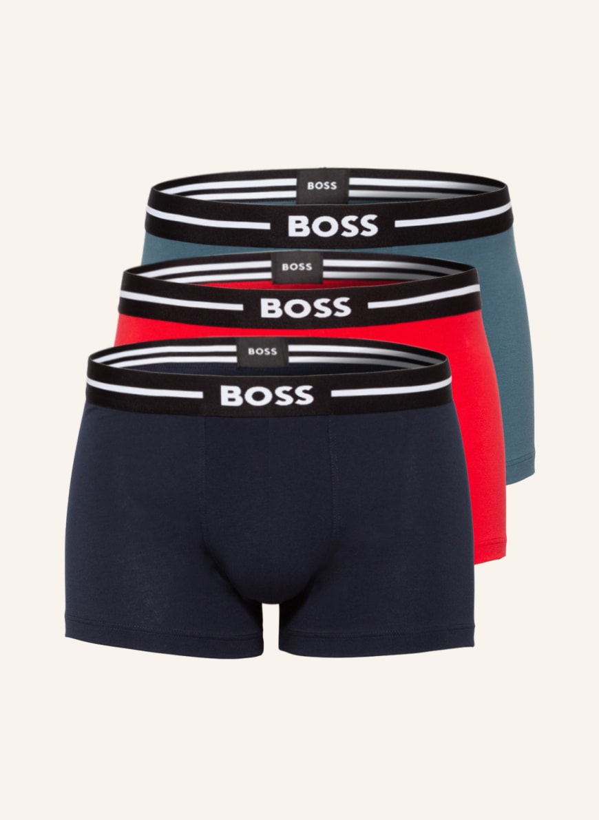 BOSS 3er-Pack Boxershorts BOLD, Farbe: DUNKELBLAU/ ROT (Bild 1)