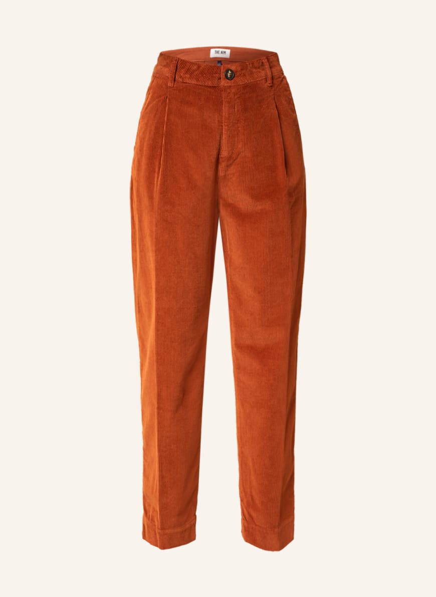 THE.NIM STANDARD 7/8 corduroy trousers, Color: DARK ORANGE (Image 1)