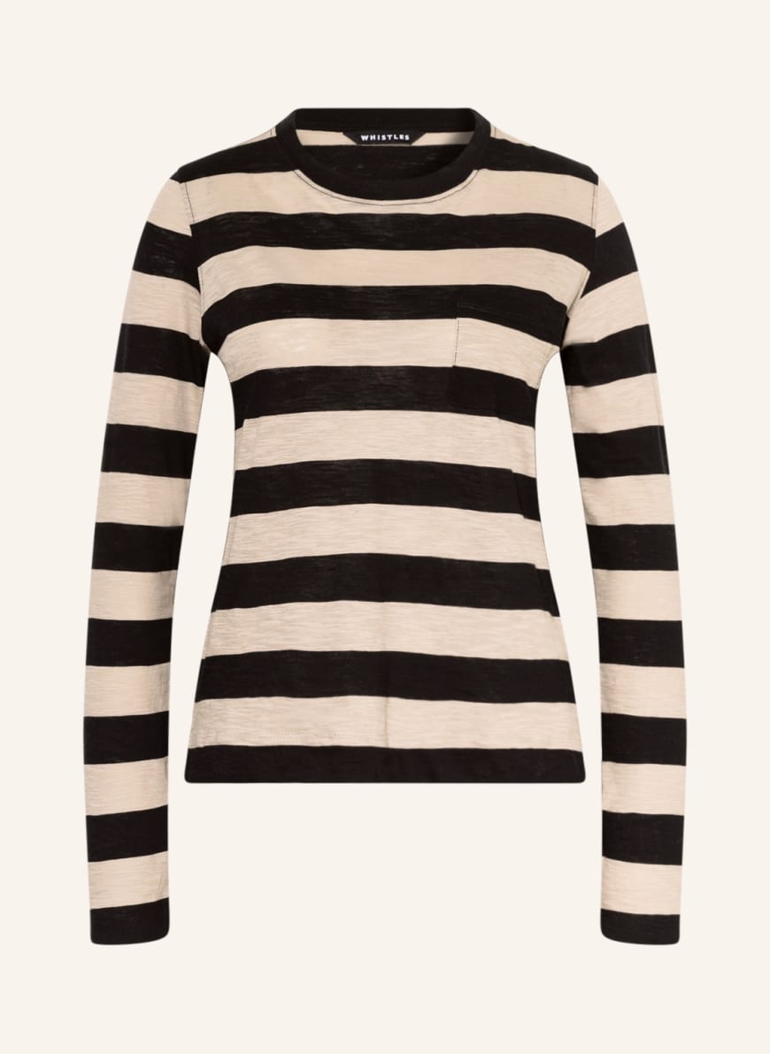 WHISTLES Long sleeve shirt , Color: BLACK/ BEIGE (Image 1)