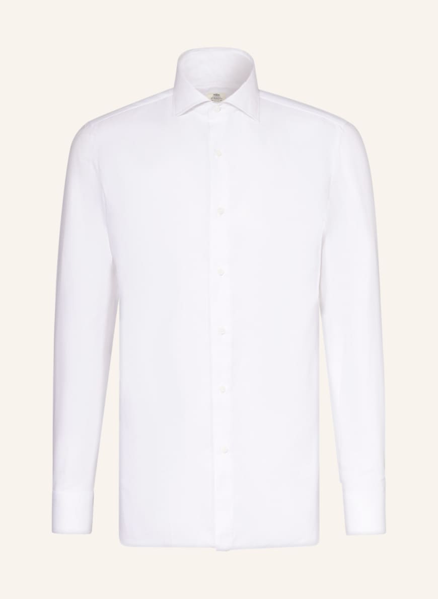 LUIGI BORRELLI Piqué shirt slim fit , Color: WHITE(Image 1)