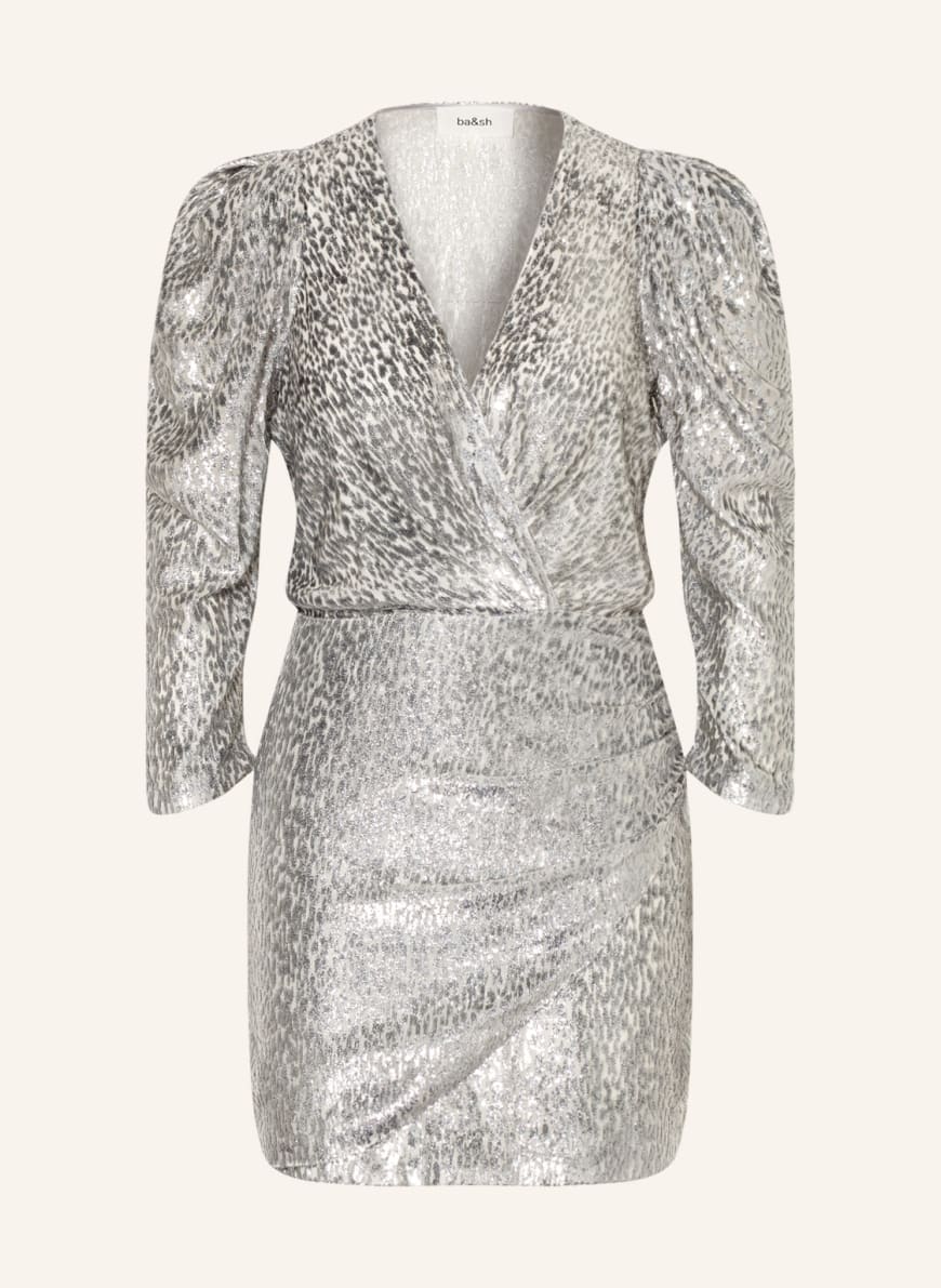ba&sh Kleid DIVINA mit Glitzergarn, Farbe: GRAU/ SILBER (Bild 1)