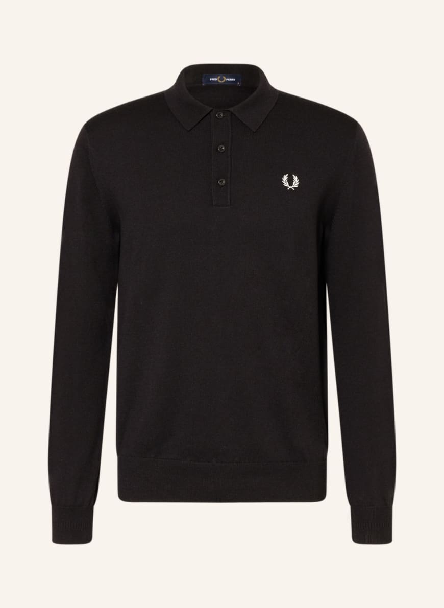 FRED PERRY Knitted polo shirt , Color: BLACK (Image 1)
