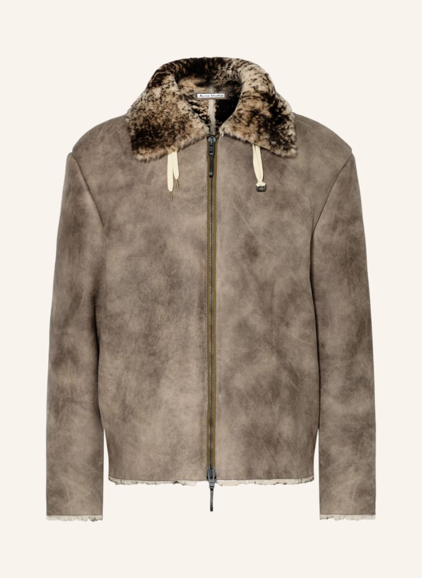 Acne Studios Leather jacket with lambskin, Color: BROWN (Image 1)