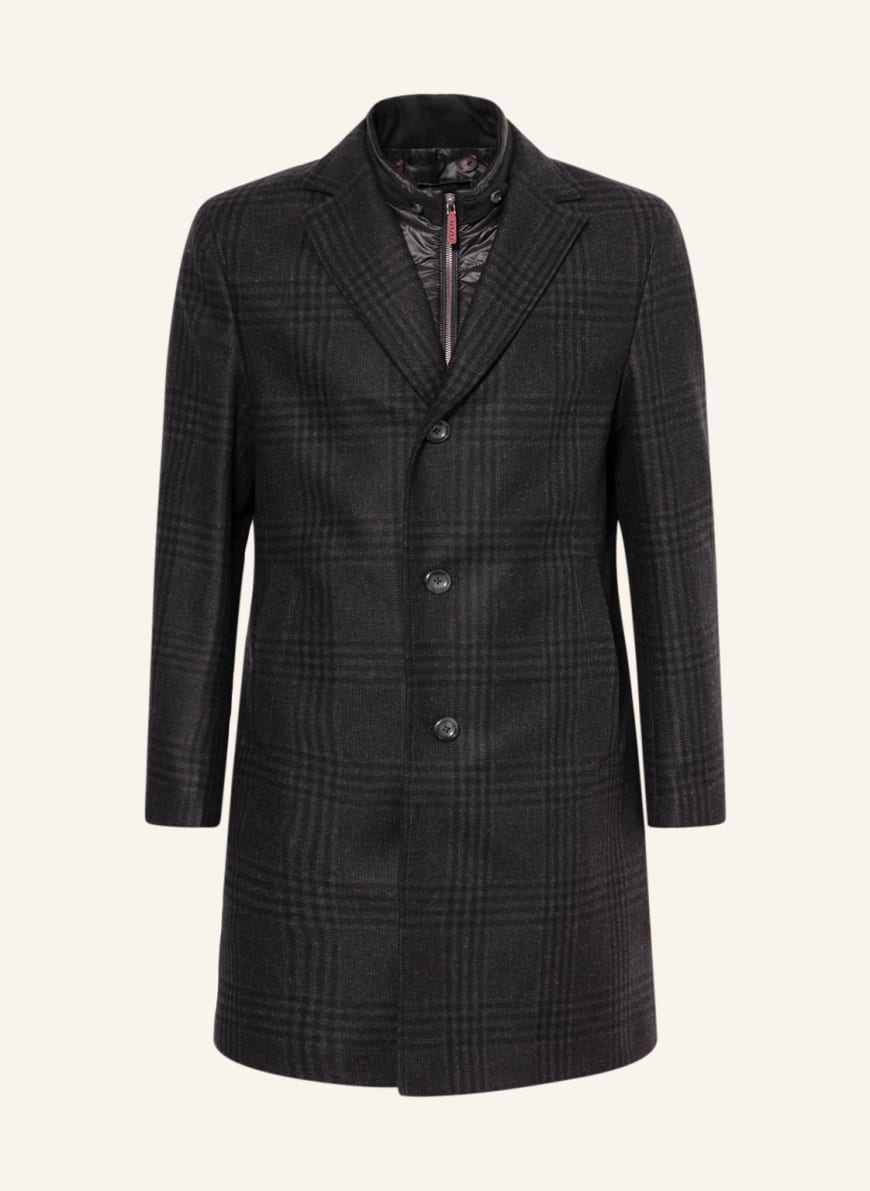 EDUARD DRESSLER Wool coat, Color: BLACK/ GRAY/ DARK GRAY (Image 1)