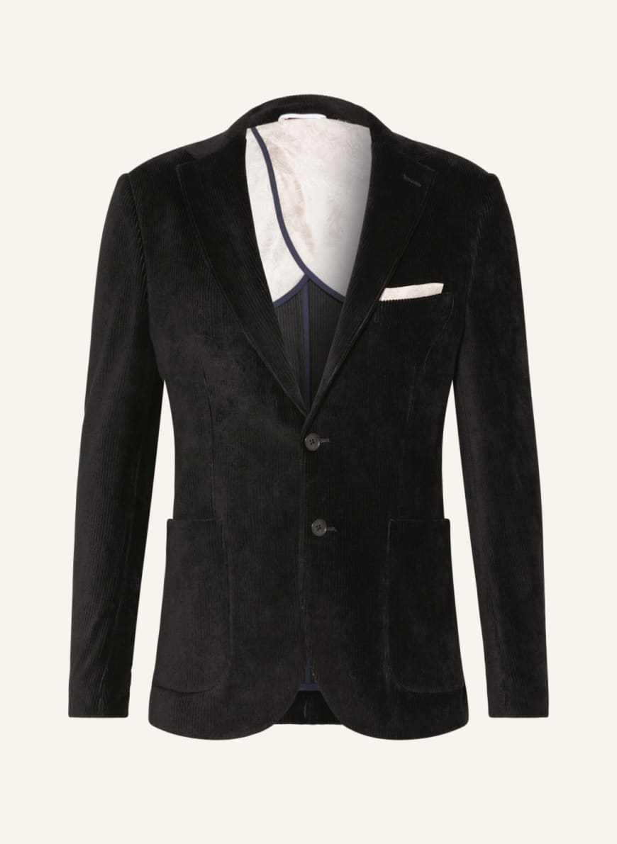 PAUL Suit jacket slim fit in corduroy, Color: BLACK (Image 1)