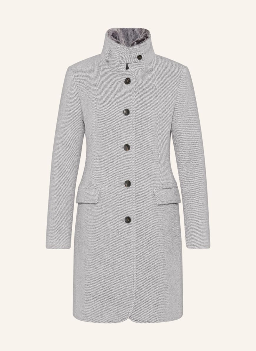 CINQUE Wool coat CIASTRALA with detachable faux fur, Color: LIGHT GRAY/ GRAY(Image 1)