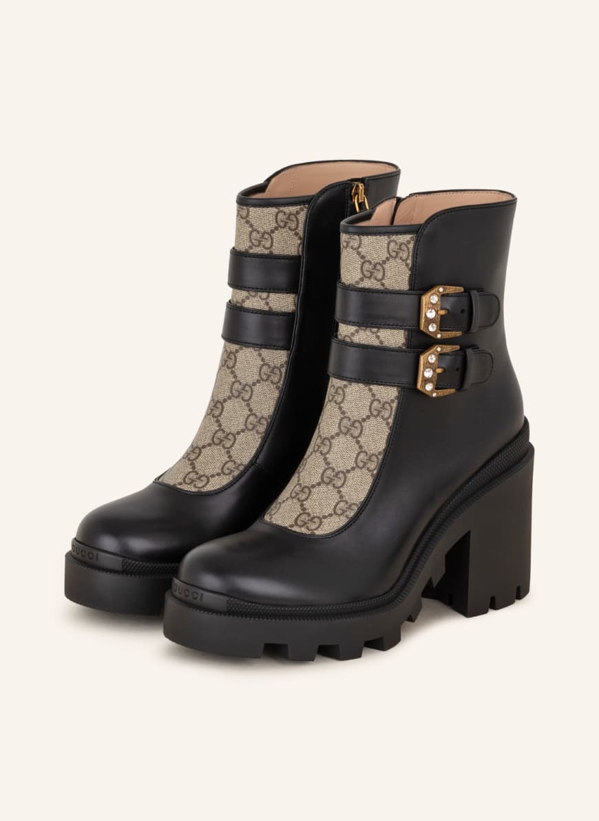 GUCCI Ankle boots, Color: 1182 BLACK/NERO/BEIGE-EBO (Image 1)