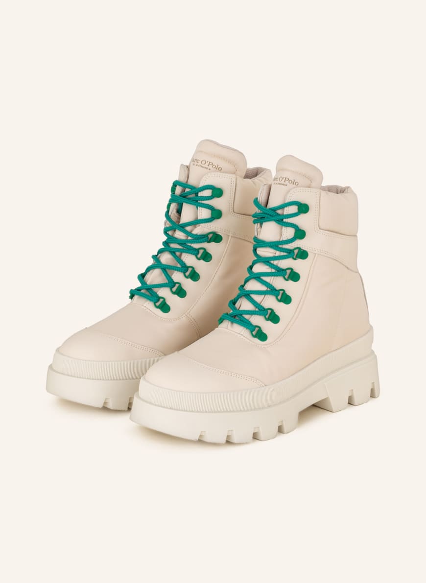 Marc O'Polo Lace-up boots, Color: ECRU/ GREEN (Image 1)