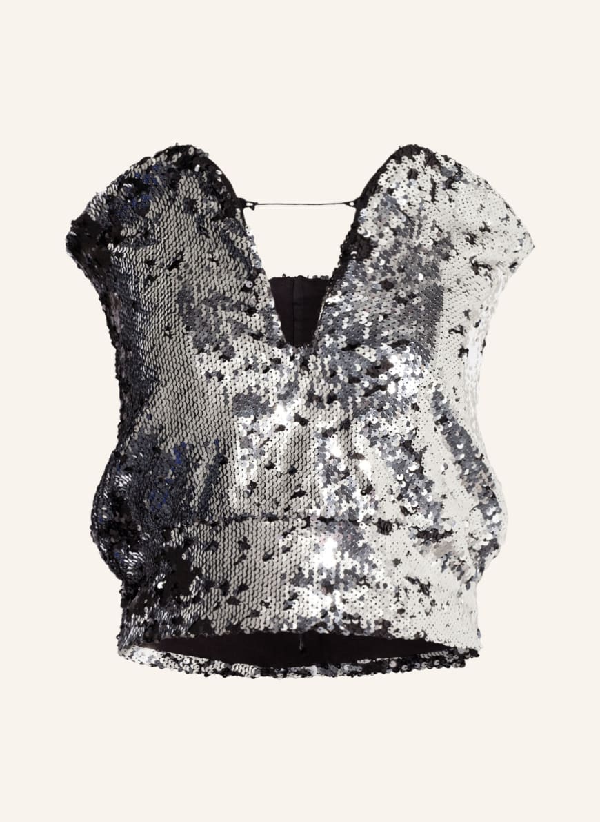 ISABEL MARANT Top MANDY with cut-out and sequins, Color: SILVER(Image 1)