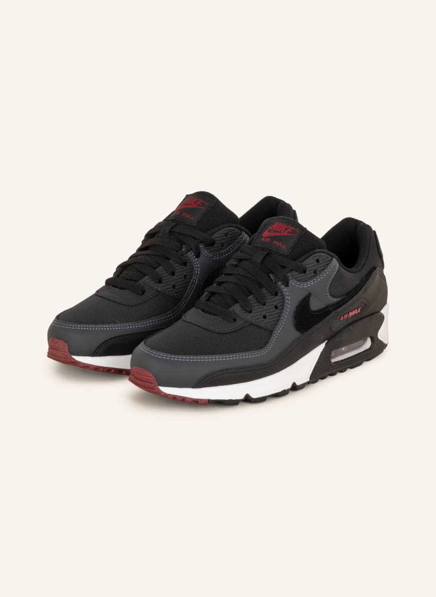 Nike Sneakers AIR MAX 90, Color: BLACK/ DARK GRAY/ DARK RED (Image 1)
