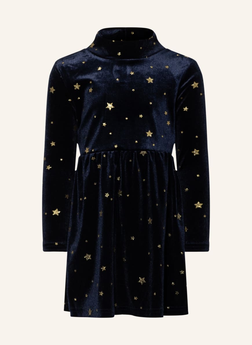 name it Samtkleid, Farbe: DUNKELBLAU/ GOLD (Bild 1)