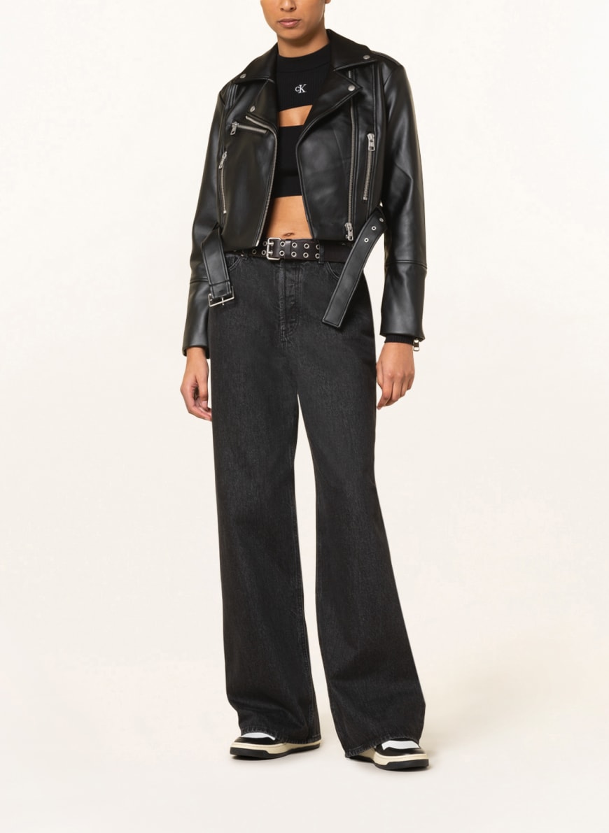 Calvin Klein Jeans Jacket in leather look in black | Breuninger