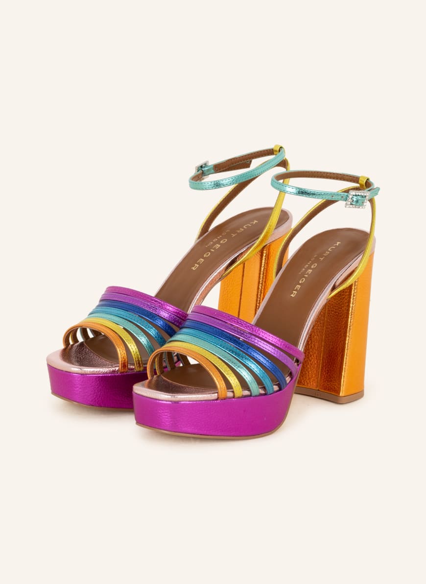 KURT GEIGER Platform sandals PIERRA, Color: ORANGE/ FUCHSIA/ LIGHT BLUE (Image 1)