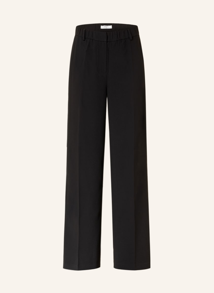 DANTE6 Wide leg trousers LUCA with tuxedo stripe , Color: BLACK (Image 1)