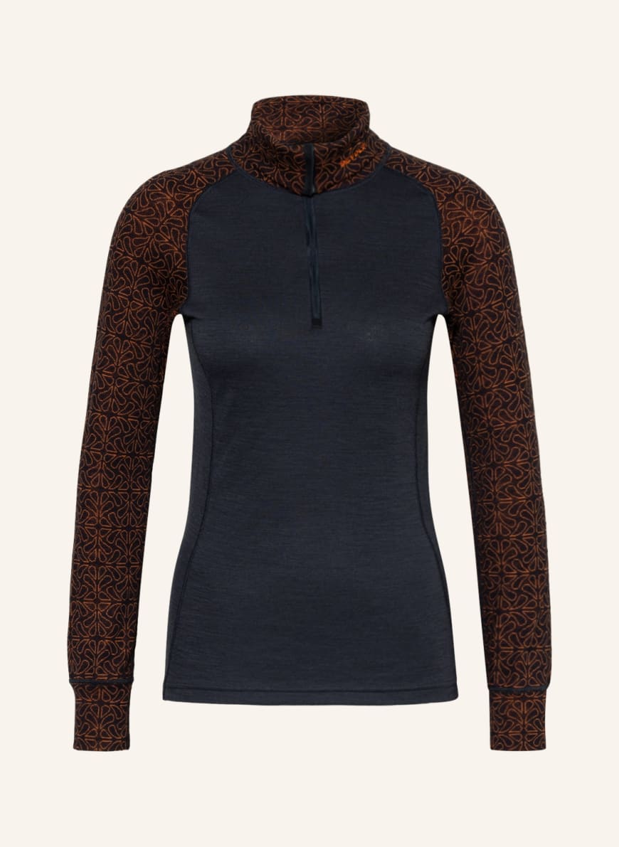 DEVOLD Functional underwear shirt DUO ACTIVE MERINO 200 in merino wool , Color: DARK BLUE/ DARK RED/ ORANGE (Image 1)